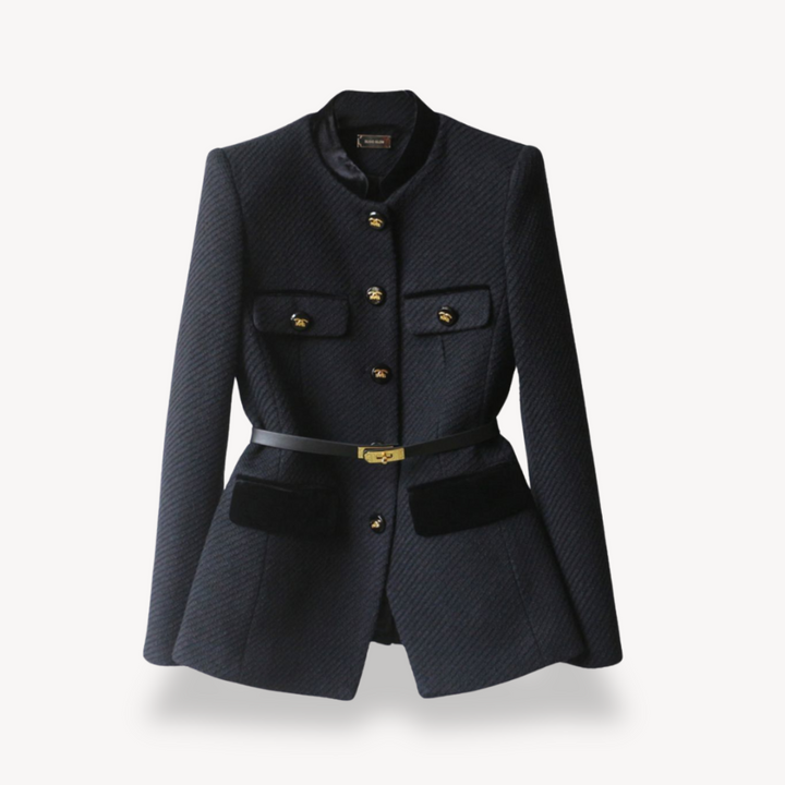 Chloe | Dames Tailored Blazer met Riem en Knopenstijl