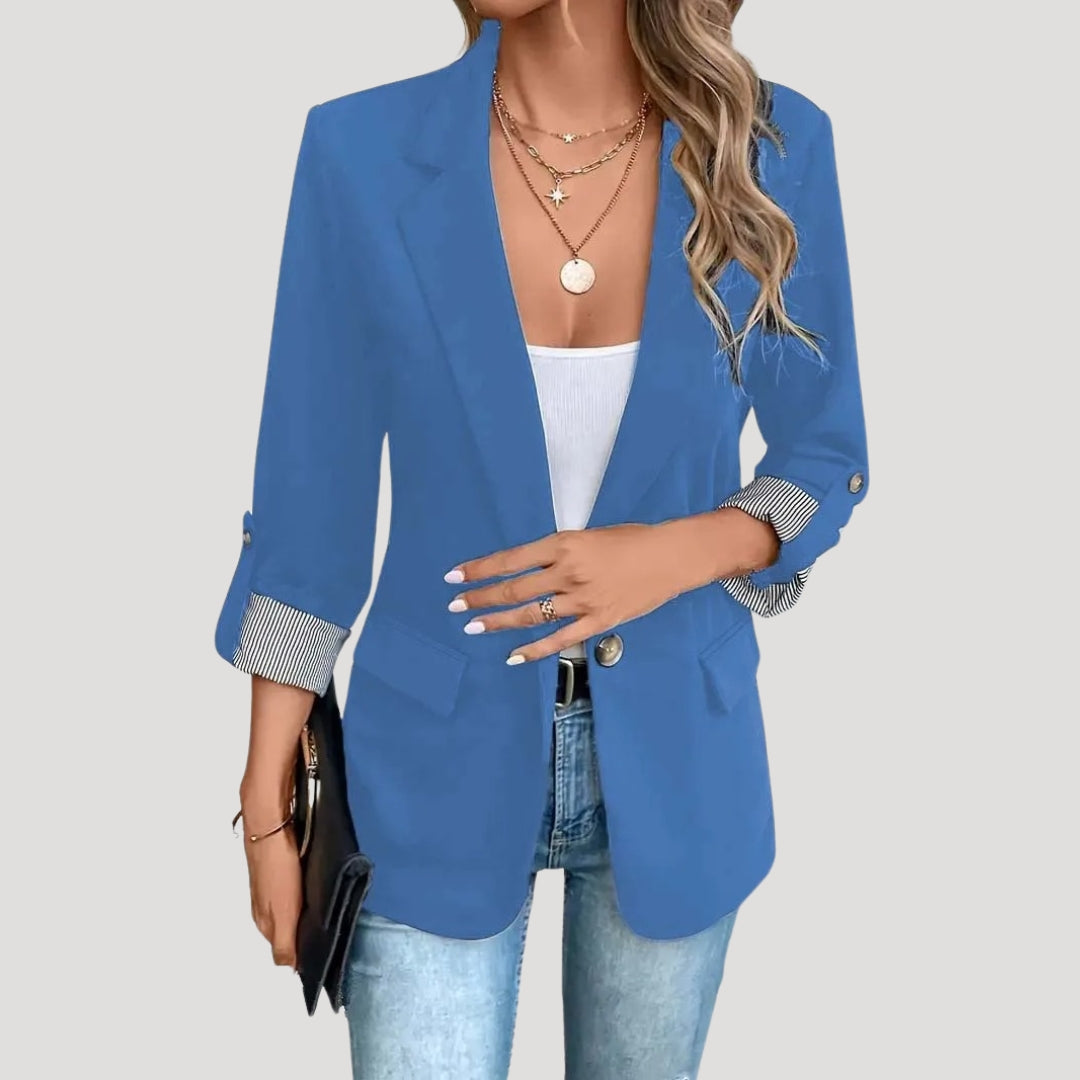 Chelsea | Dames Tailored Blazer met Enkele Knopen en Opgerolde Mouwen