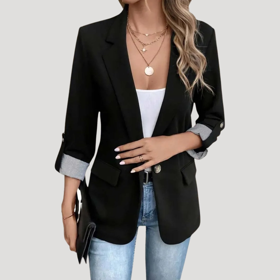 Chelsea | Dames Tailored Blazer met Enkele Knopen en Opgerolde Mouwen