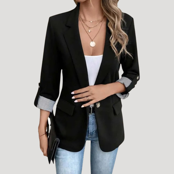 Chelsea | Dames Tailored Blazer met Enkele Knopen en Opgerolde Mouwen