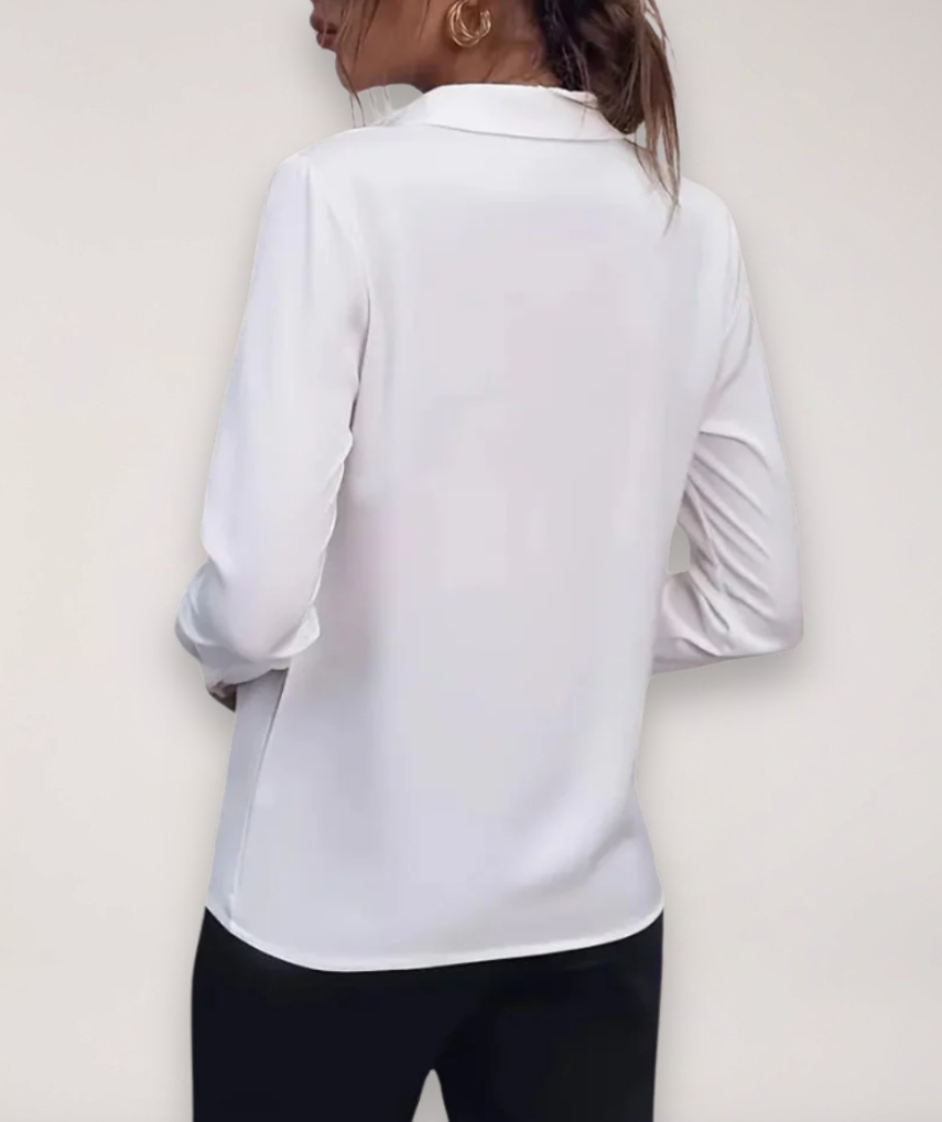 Phoebe | Dames Elegante Tailored Button-Up Werkblouse