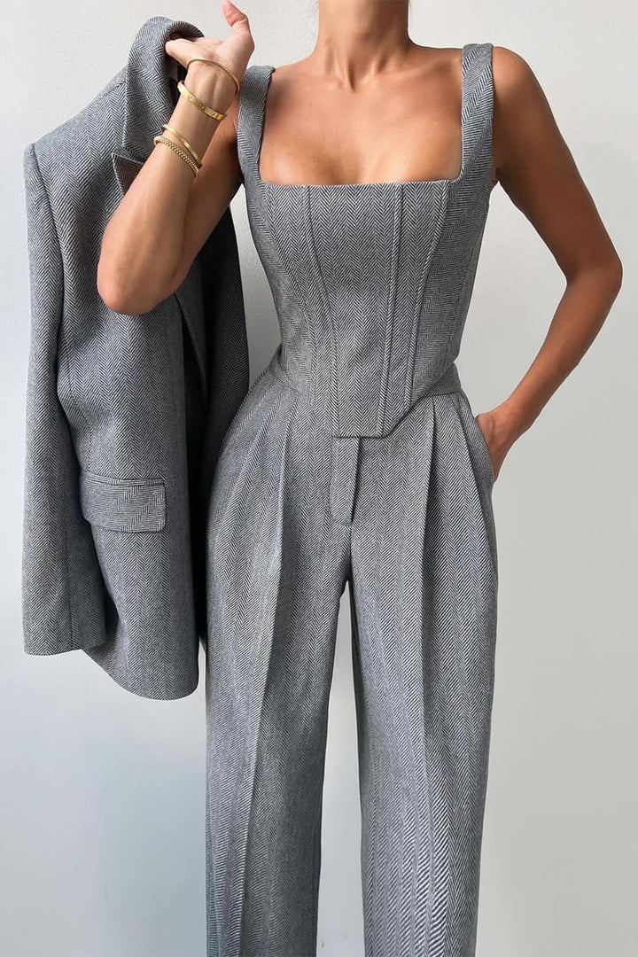 Emma | Dames Driedelig Broekpak Set