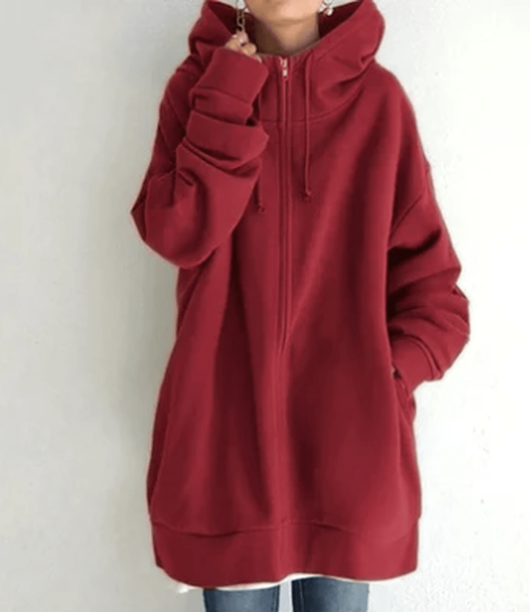 Jocelyn | Dames Oversized Casual Hoodie met Ritssluiting
