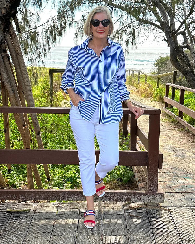 Georgia | Women’s Classic Striped Button Shirt