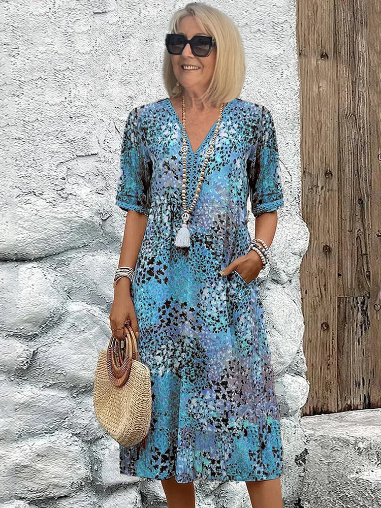 Piper | Dame Relaxte Pasvorm Bloemenpatroon Jurk