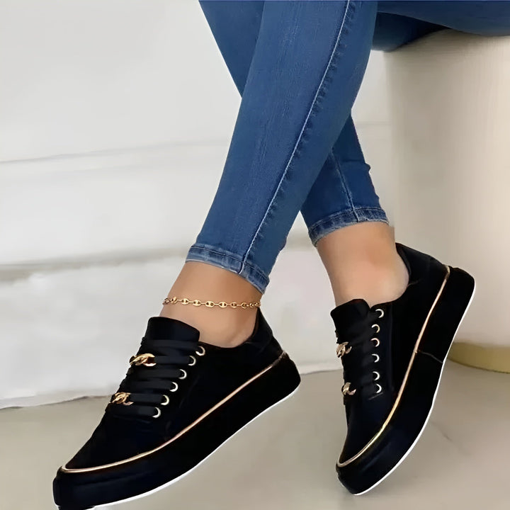 Clementine | Dames platform sneakers met vetersluiting