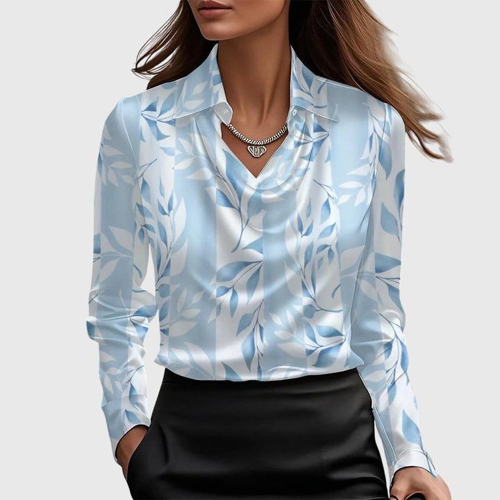 Abigail | Dames top met watervalhals en lange mouwen