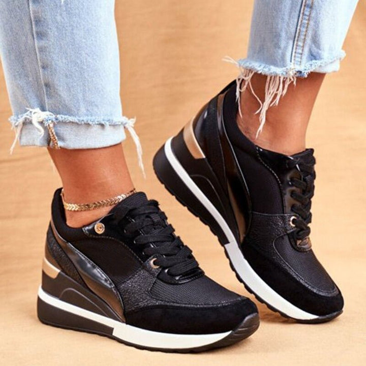 Emma | Damen Trendige Sneakers mit Kontrastdesign