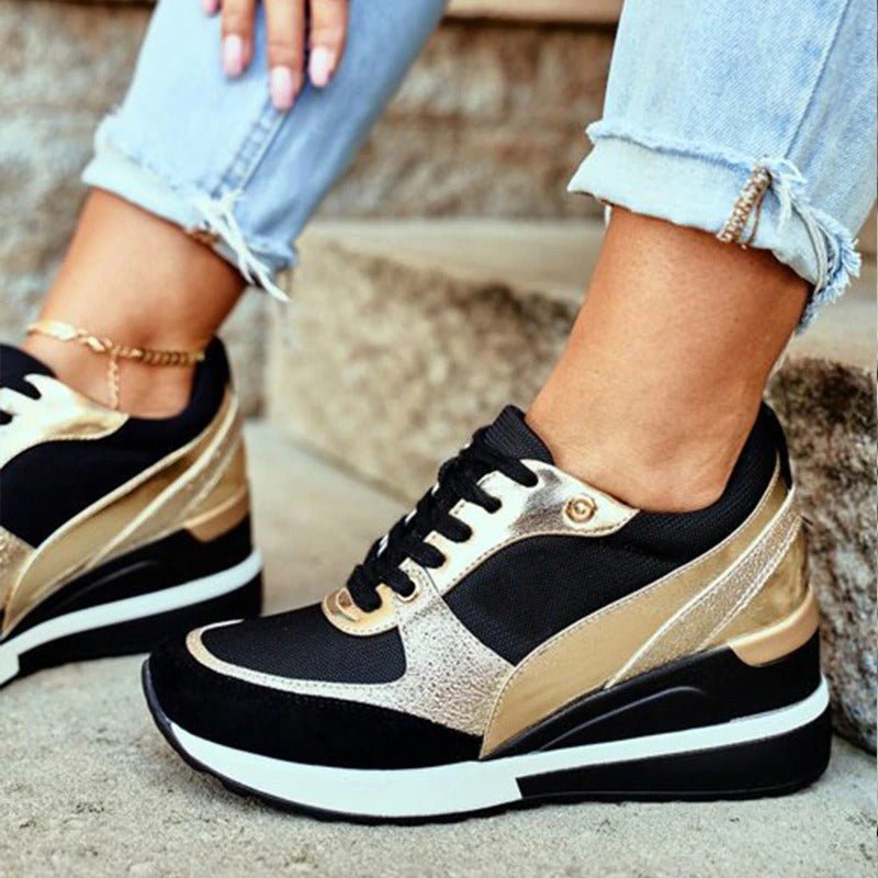 Emma | Damen Trendige Sneakers mit Kontrastdesign