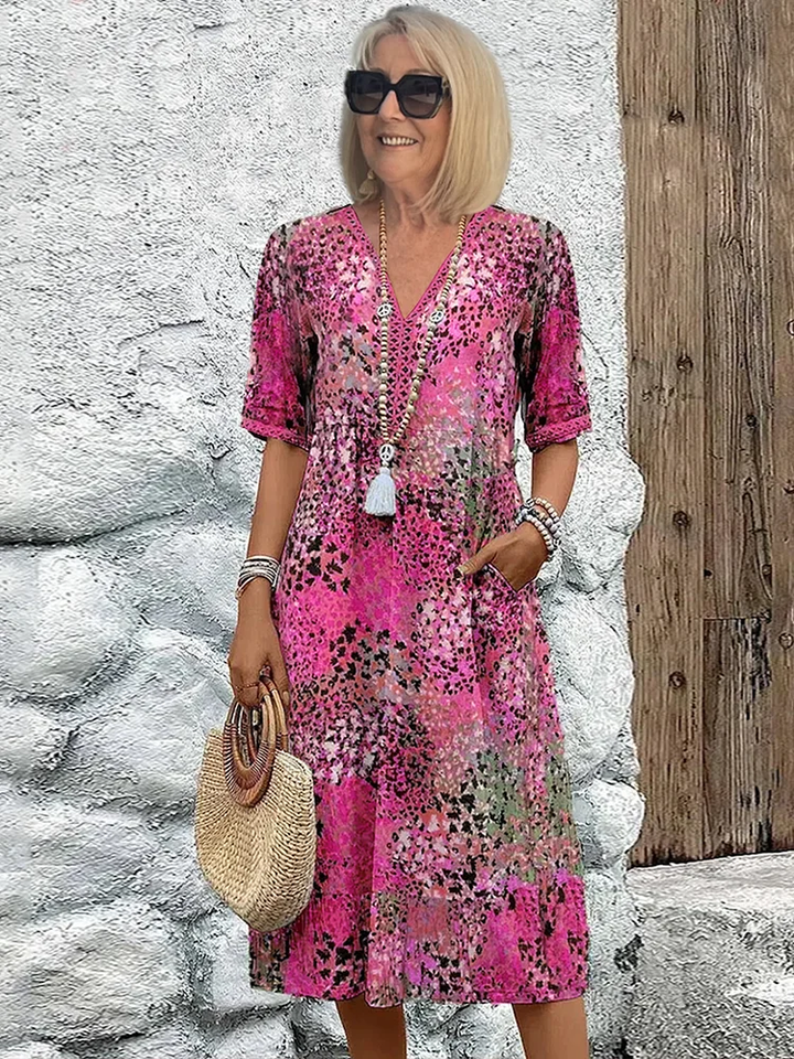 Piper | Dame Relaxte Pasvorm Bloemenpatroon Jurk