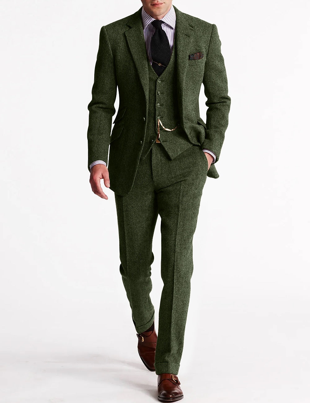 Logan | Heren Getailleerd Slim Fit Drie-Delig Pak