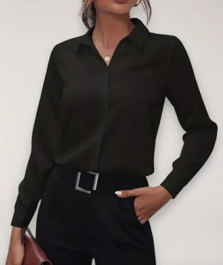 Phoebe | Dames Elegante Tailored Button-Up Werkblouse