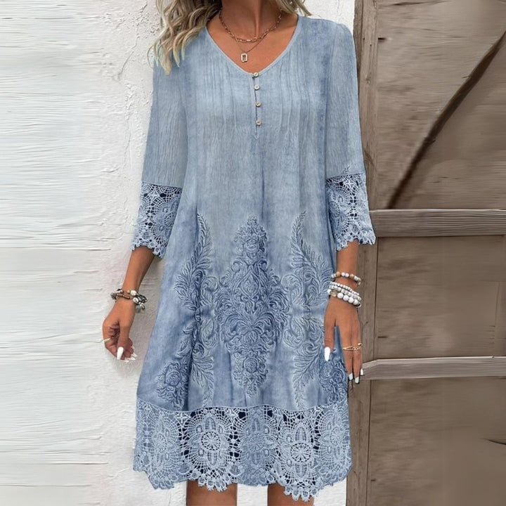 Alicia | Dames Vintage Shift Jurk Met Kanten Details