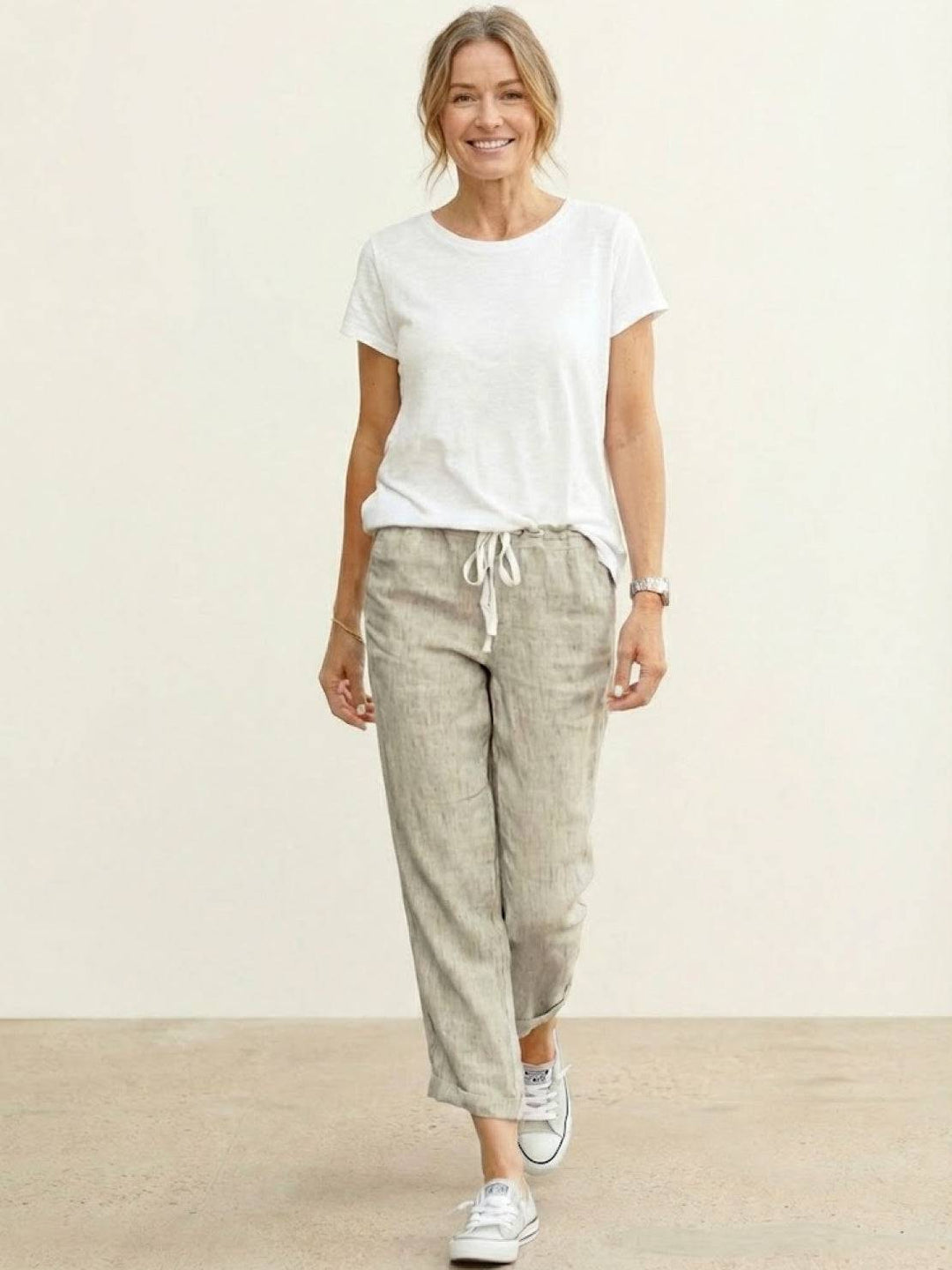Juliana | Dames Casual Slim Fit Broek Met Trekkoord Taille