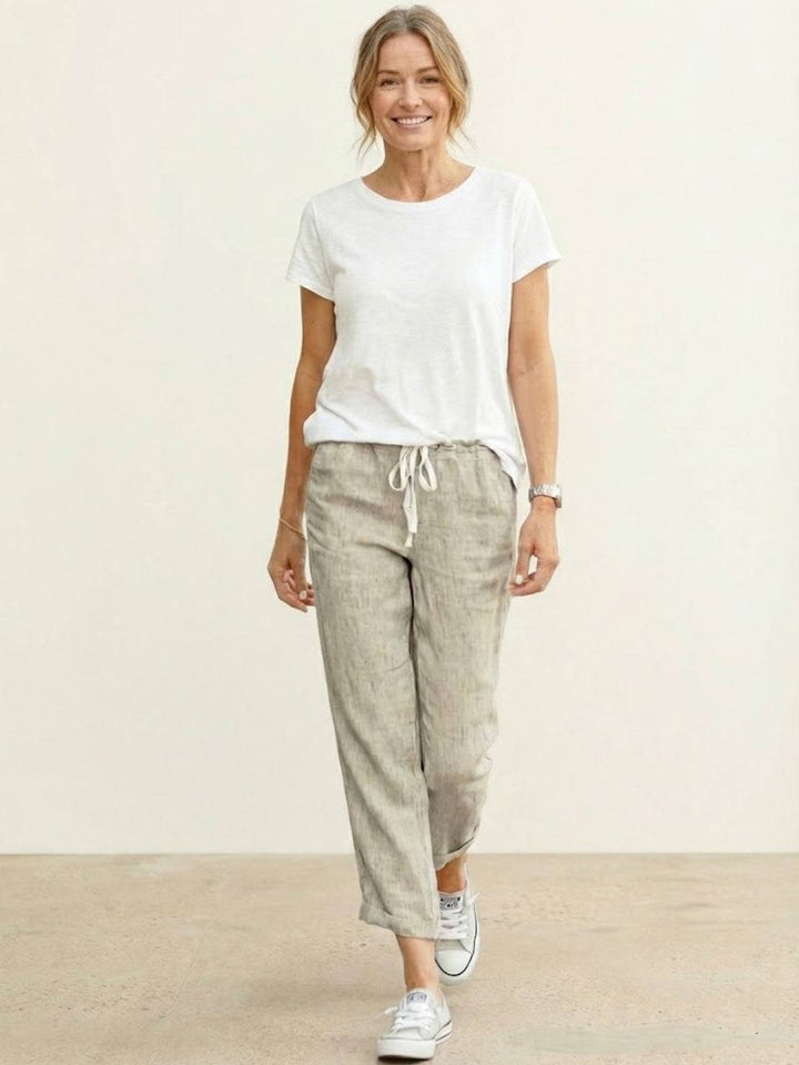 Juliana | Dames Casual Slim Fit Broek Met Trekkoord Taille