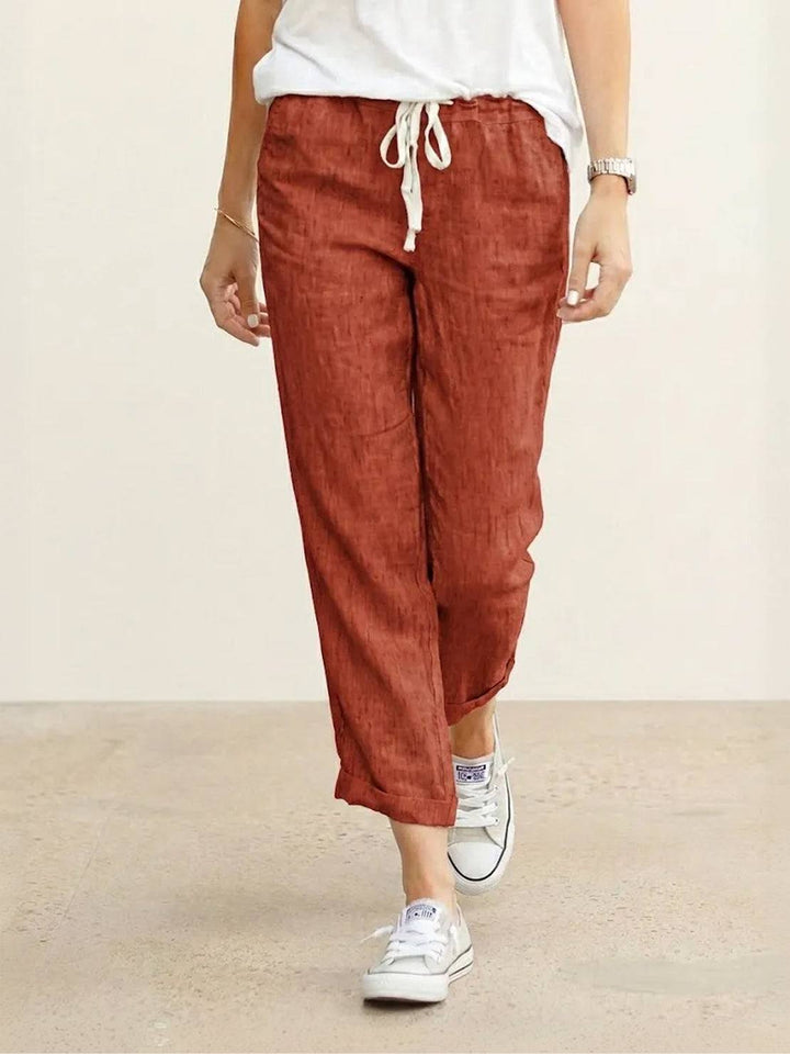 Juliana | Dames Casual Slim Fit Broek Met Trekkoord Taille