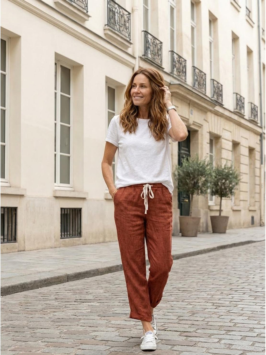 Juliana | Dames Casual Slim Fit Broek Met Trekkoord Taille