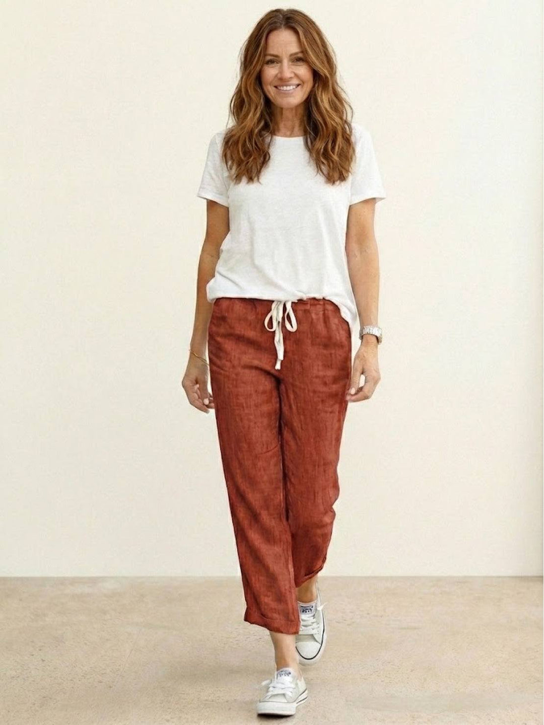 Juliana | Dames Casual Slim Fit Broek Met Trekkoord Taille