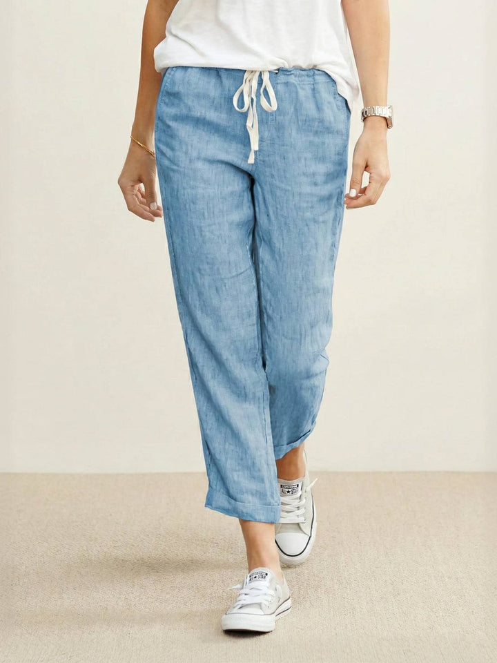 Juliana | Dames Casual Slim Fit Broek Met Trekkoord Taille