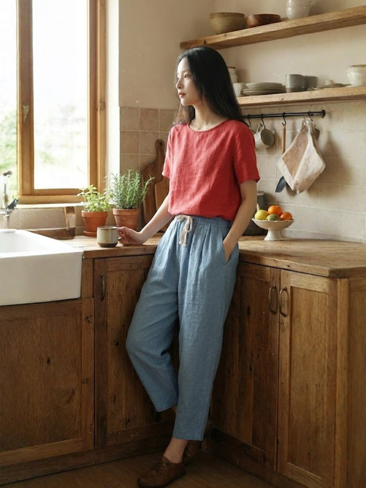 Juliana | Dames Casual Slim Fit Broek Met Trekkoord Taille
