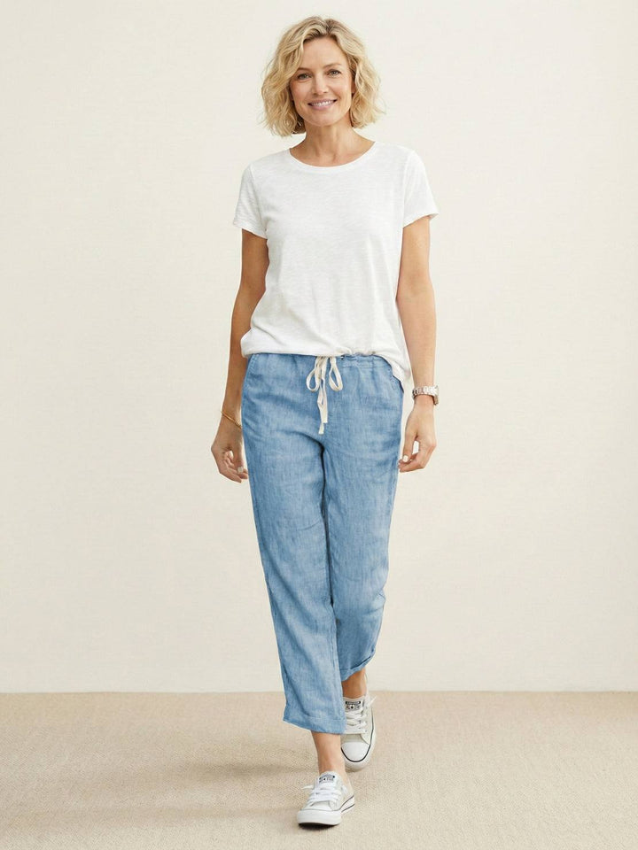 Juliana | Dames Casual Slim Fit Broek Met Trekkoord Taille