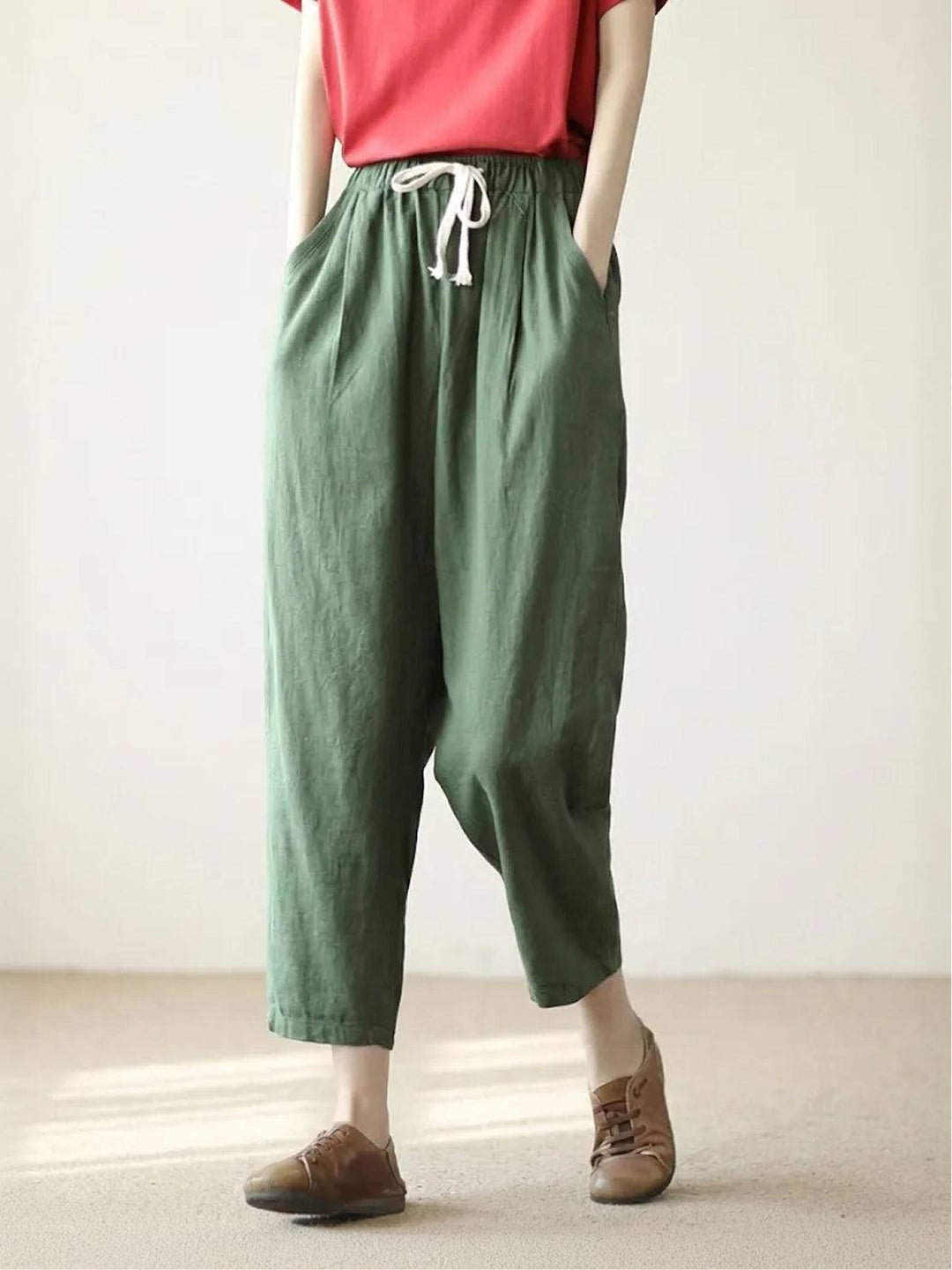 Juliana | Dames Casual Slim Fit Broek Met Trekkoord Taille