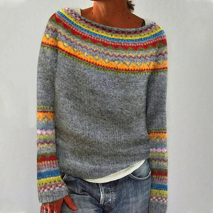 Jessica | Dames Kleurrijke Fair Isle Gebreide Trui