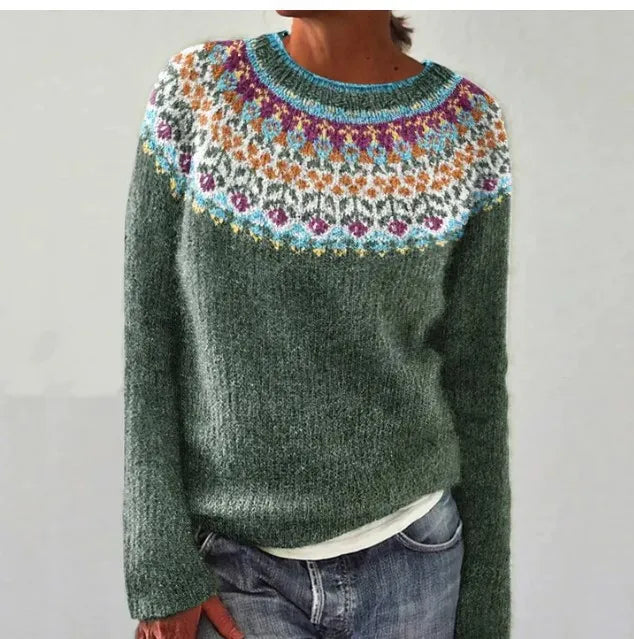 Jessica | Dames Kleurrijke Fair Isle Gebreide Trui