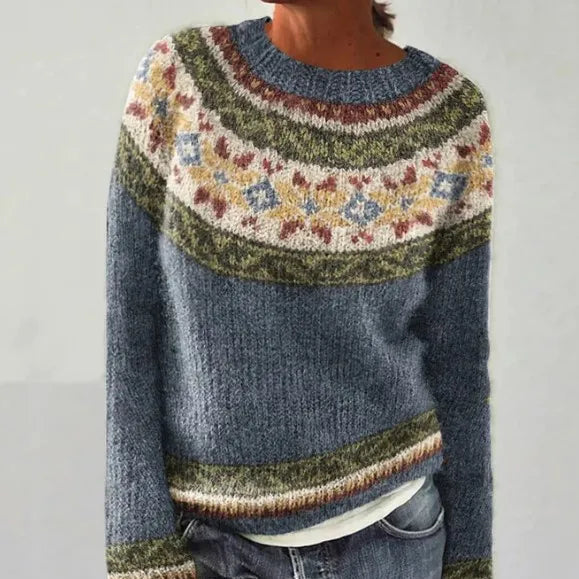 Jessica | Dames Kleurrijke Fair Isle Gebreide Trui