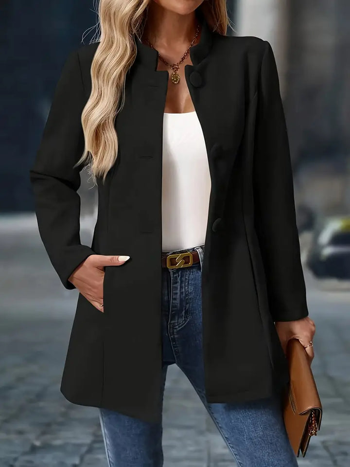 Athena | Dames Lange Herfstjas met Knoopsluiting