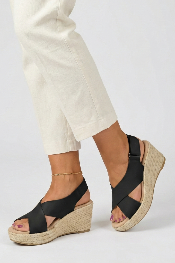 Adalyn | Dames Wedge Crossover Slingback Sandalen
