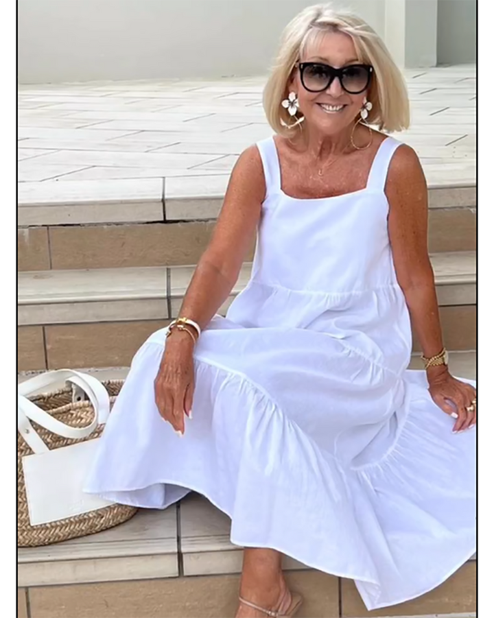 Lucy | Dames Mouwloze Gelaagde Maxi Casual Jurk