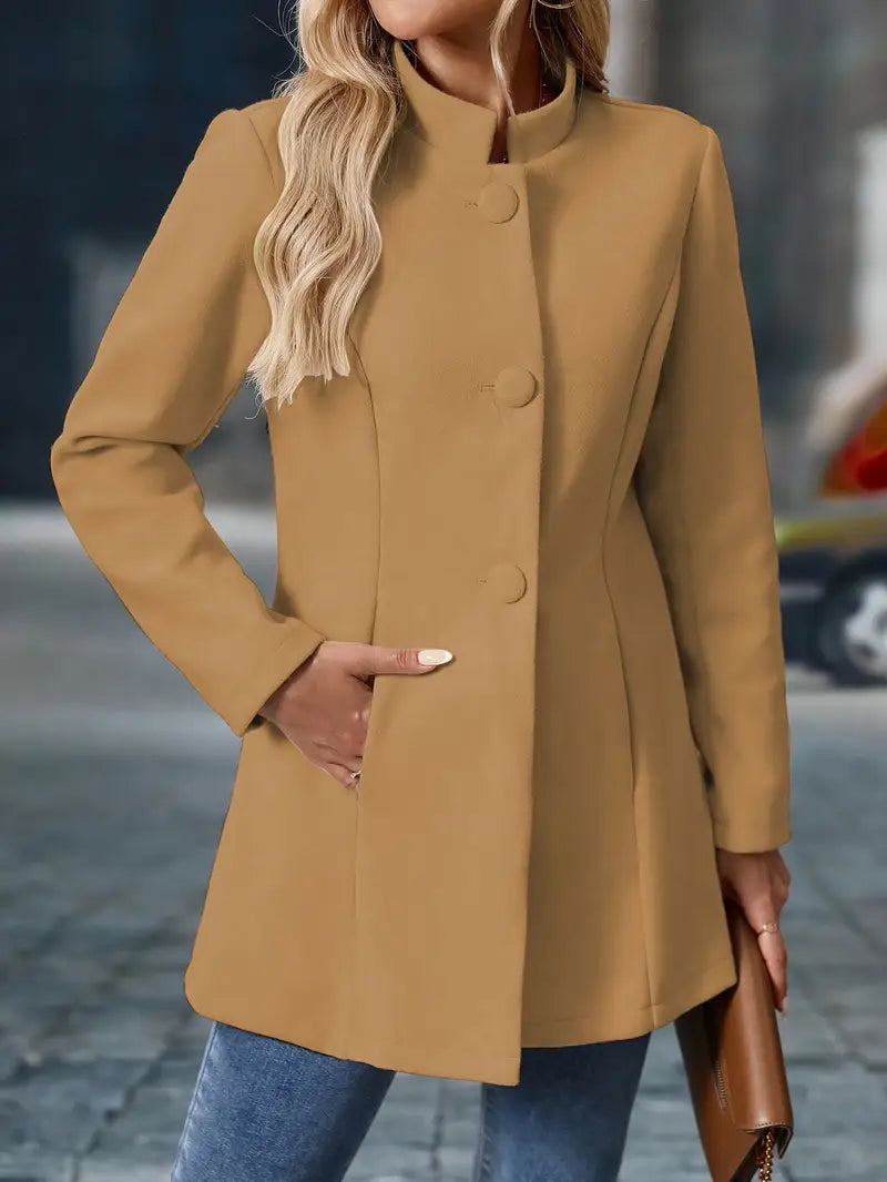 Athena | Dames Lange Herfstjas met Knoopsluiting
