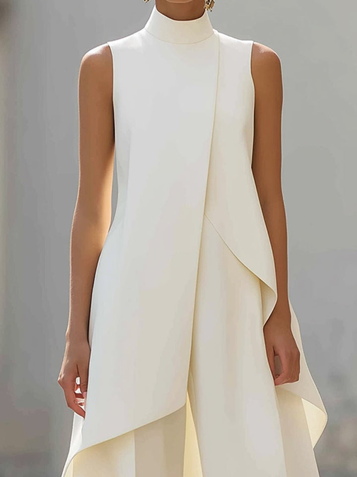 Dames Asymmetrische High-Neck Wijde Broek Set