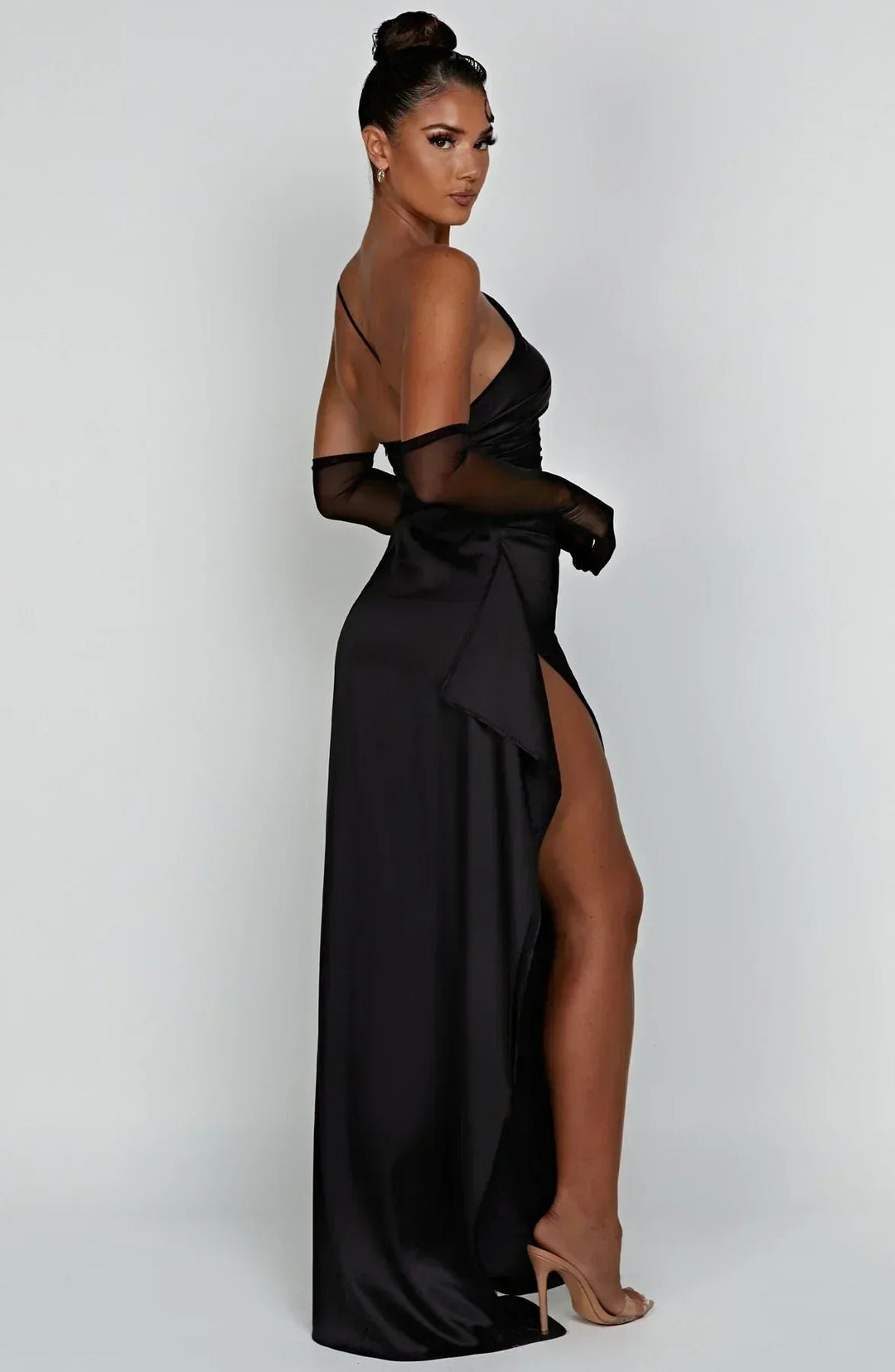 Dames Asymmetrische One-Shoulder Maxi Jurk met Hoge Split