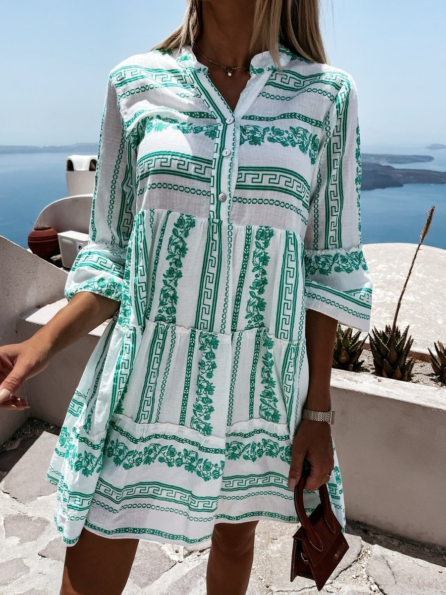 Dames Boho Gelaagde Tunic Jurk Loshangende Zomerse Bohemian Stijl
