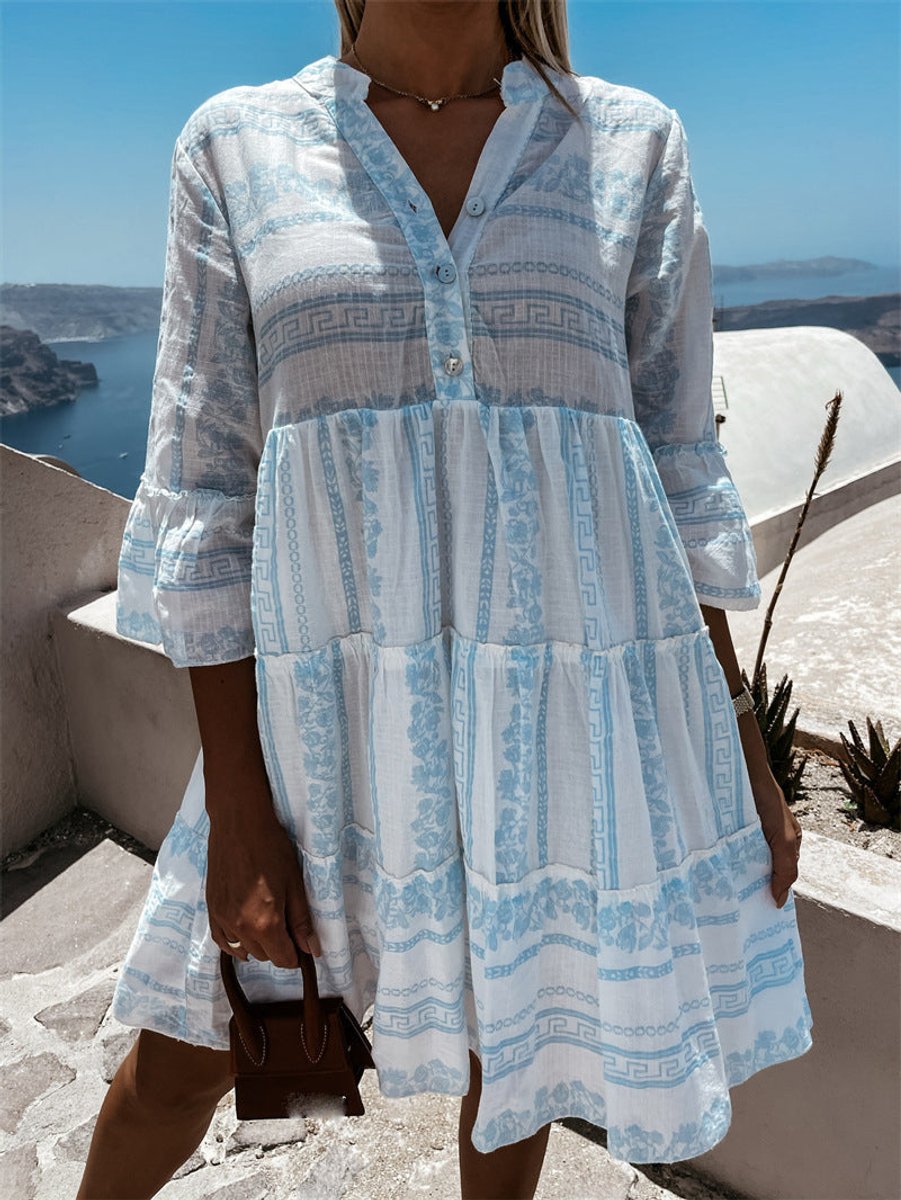 Dames Boho Gelaagde Tunic Jurk Loshangende Zomerse Bohemian Stijl