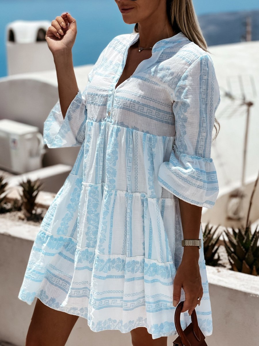 Dames Boho Gelaagde Tunic Jurk Loshangende Zomerse Bohemian Stijl