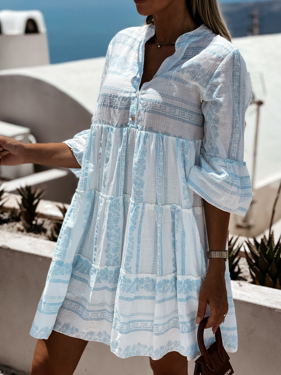 Dames Boho Gelaagde Tunic Jurk Loshangende Zomerse Bohemian Stijl