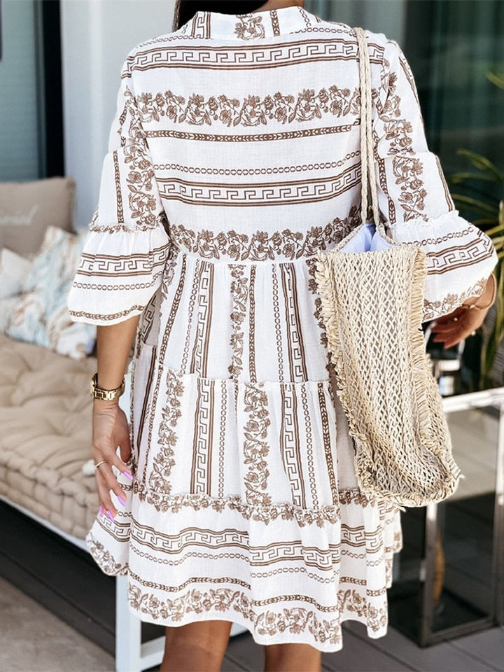Dames Boho Gelaagde Tunic Jurk Loshangende Zomerse Bohemian Stijl