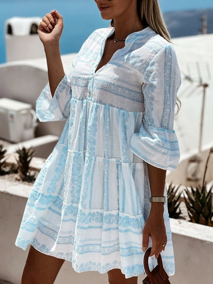 Dames Boho Gelaagde Tunic Jurk Loshangende Zomerse Bohemian Stijl