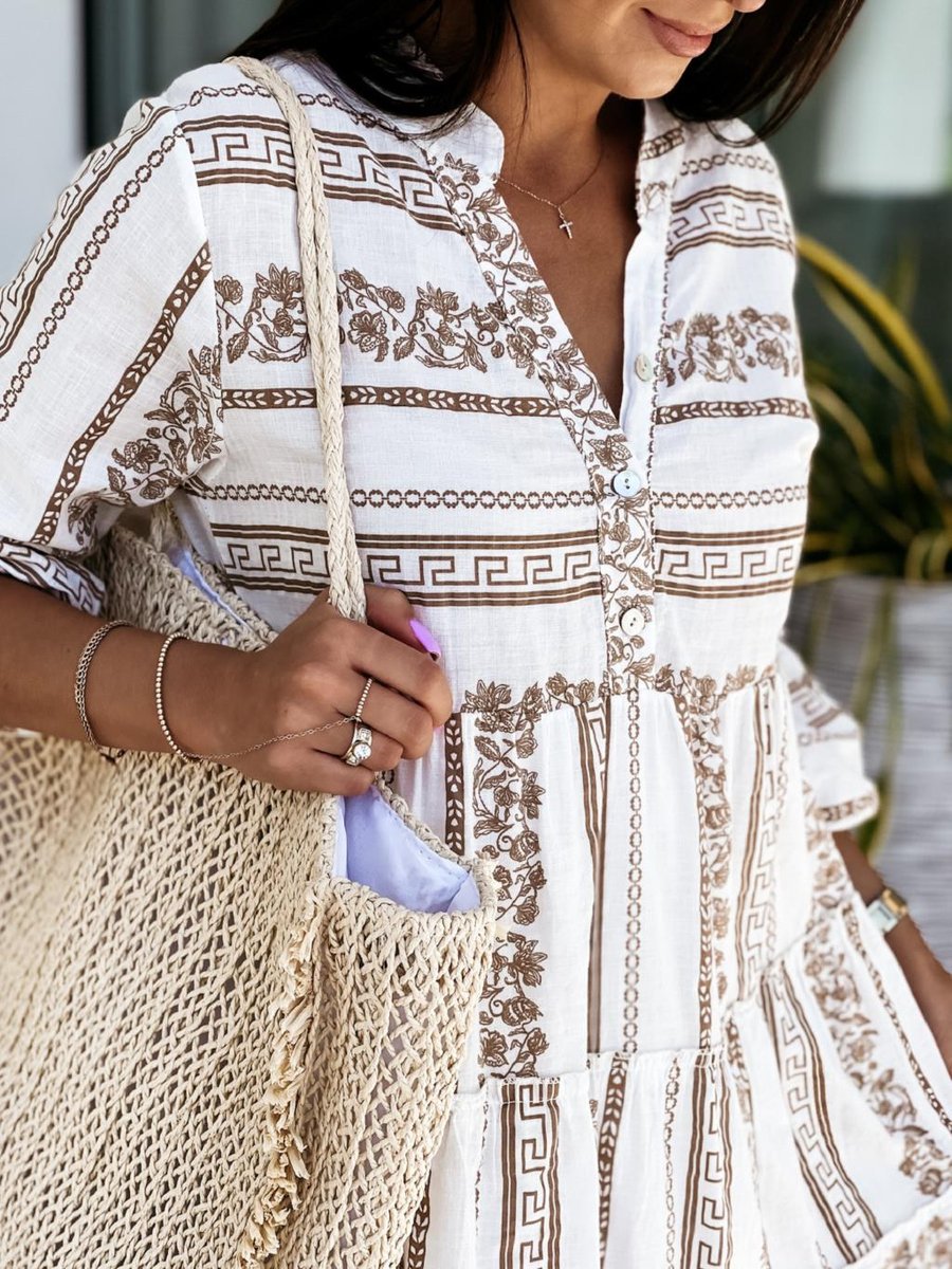 Dames Boho Gelaagde Tunic Jurk Loshangende Zomerse Bohemian Stijl