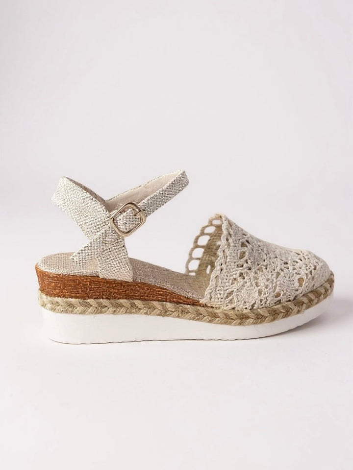 Dames Boho Gevlochten Crochet Platform Sandalen