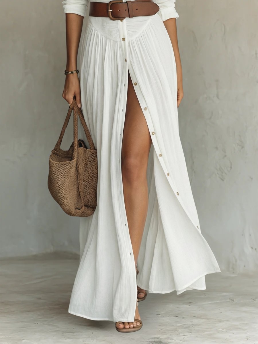 Dames Boho Maxi Blousejurk met Riem