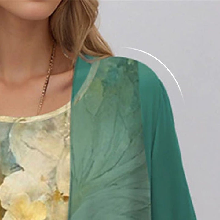 Dames Botanische Bloemenprint Twee-delig Set
