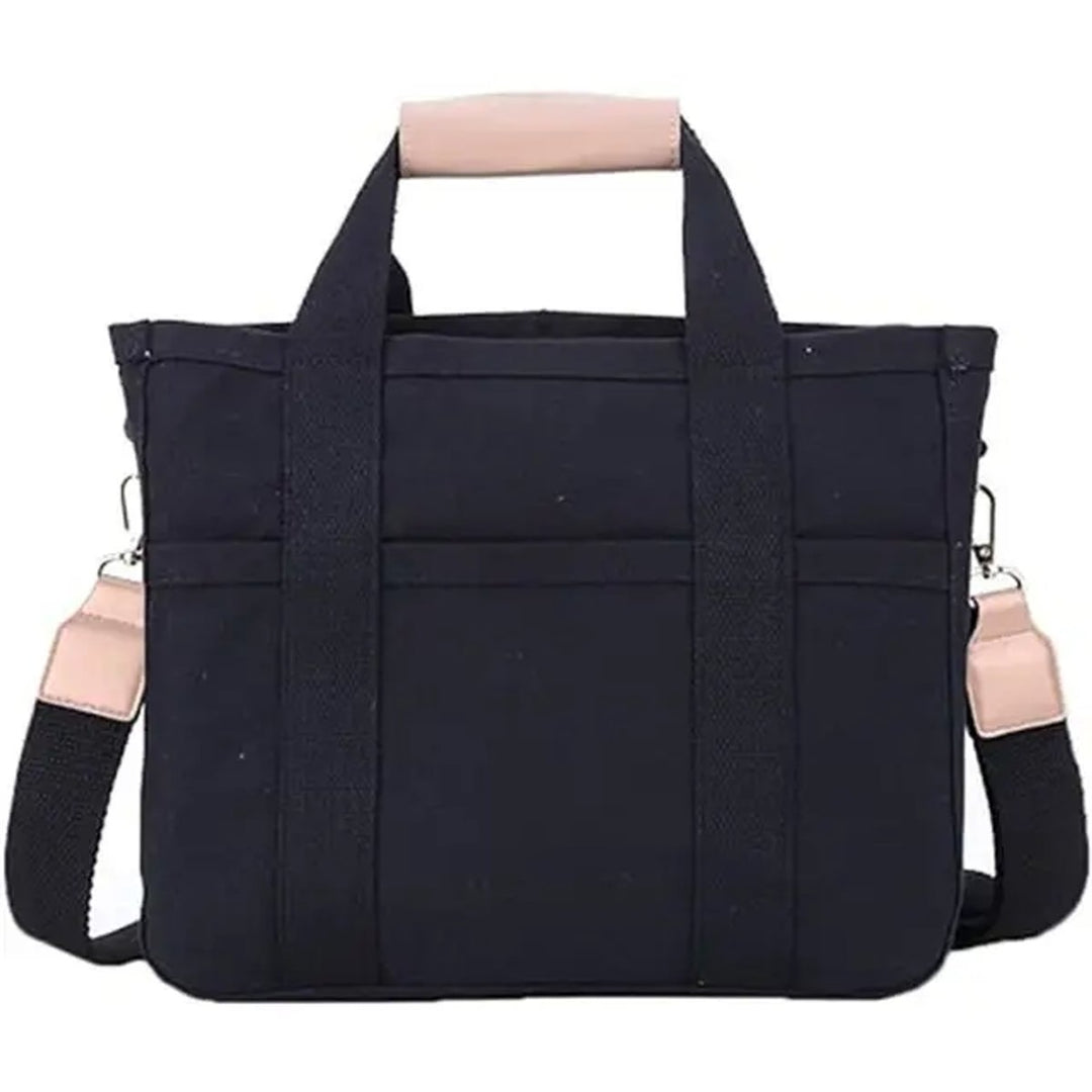 Dames Canvas Tote Bag Grote Crossbody Schoudertas Meerdere Vakken - Schwarz