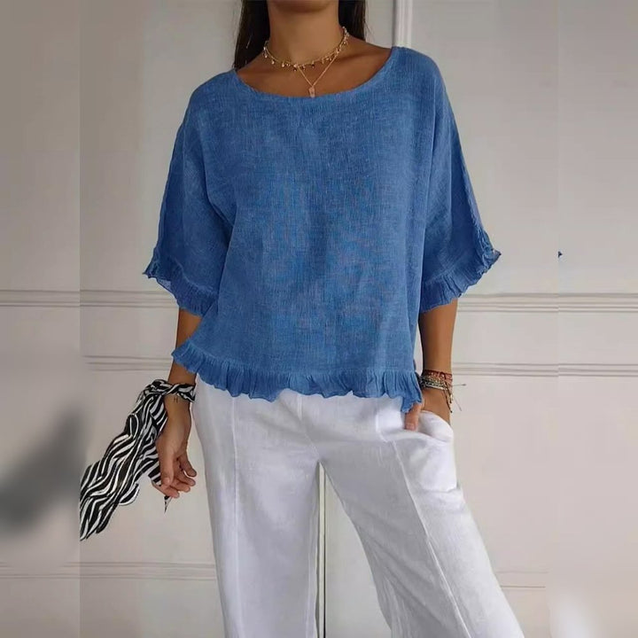 Dames Casual Lichtgewicht Ruffle Detail Blouse