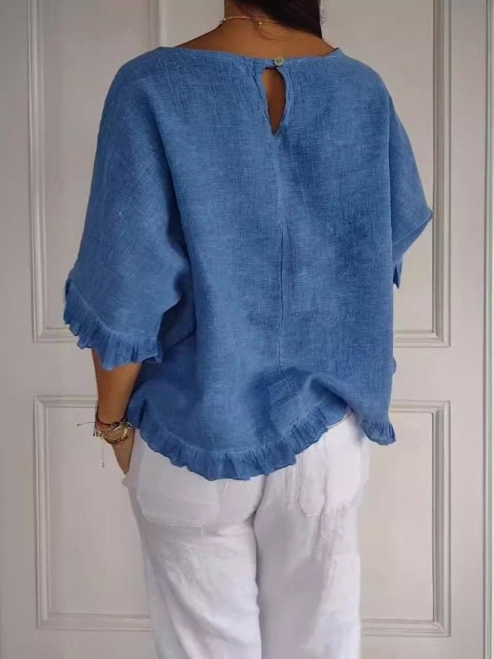 Dames Casual Lichtgewicht Ruffle Detail Blouse