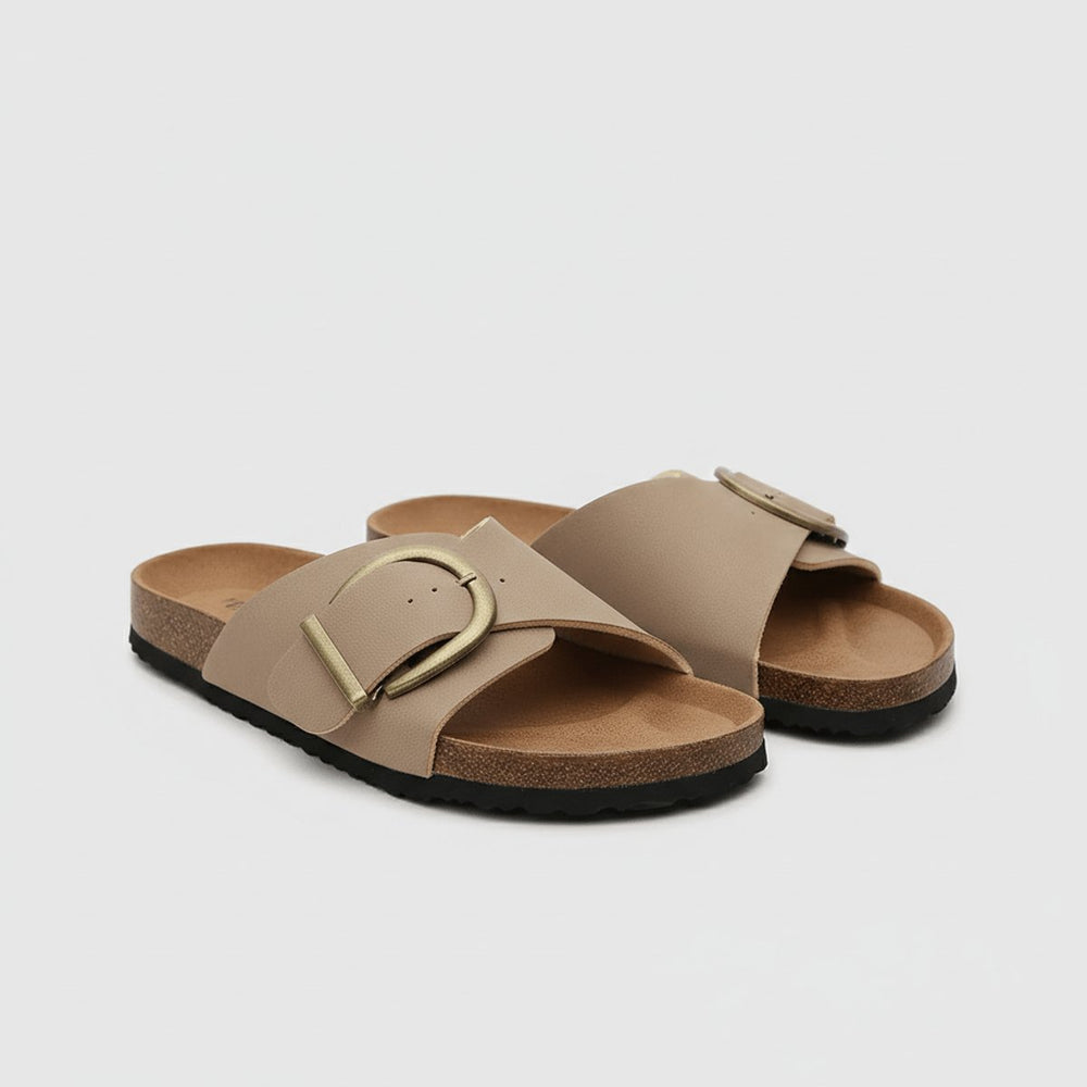 Dames Comfortable Sandals Brede Band Verstelbare Gesp Instappers