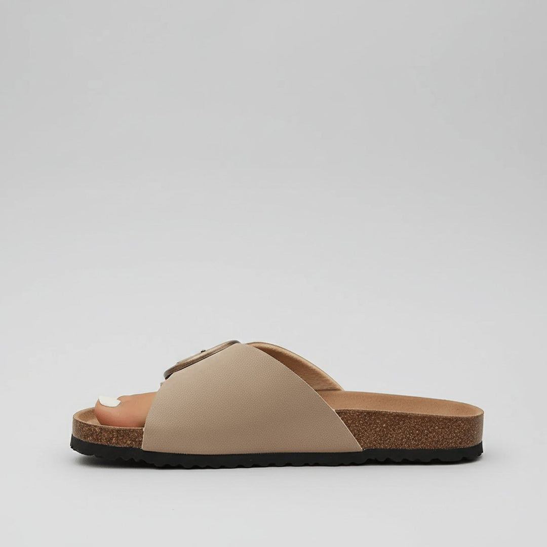 Dames Comfortable Sandals Brede Band Verstelbare Gesp Instappers